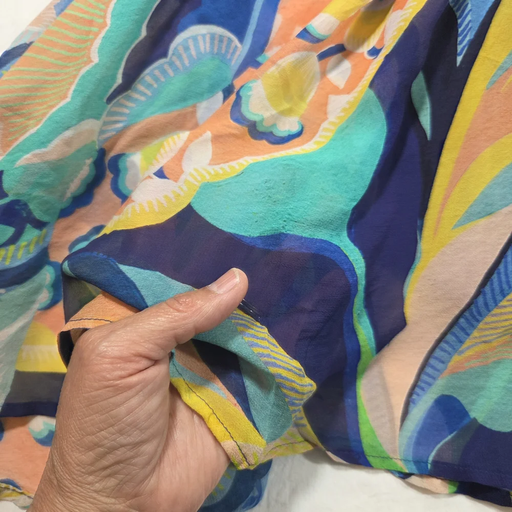 Alexander Farmer Anthropologie Multicolor Maxi Halter Maxi Dress Cross-Back XL - Picture 4 of 12